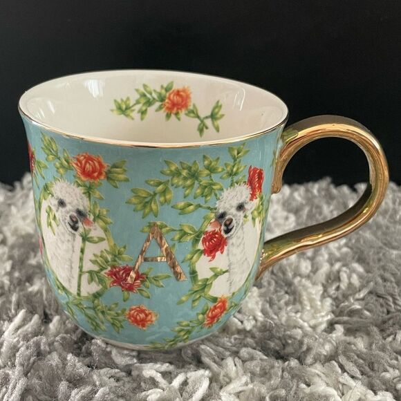 NIB Anthropologie Lou Rota Nature Table Monogram Mug - A - Picture 1 of 7